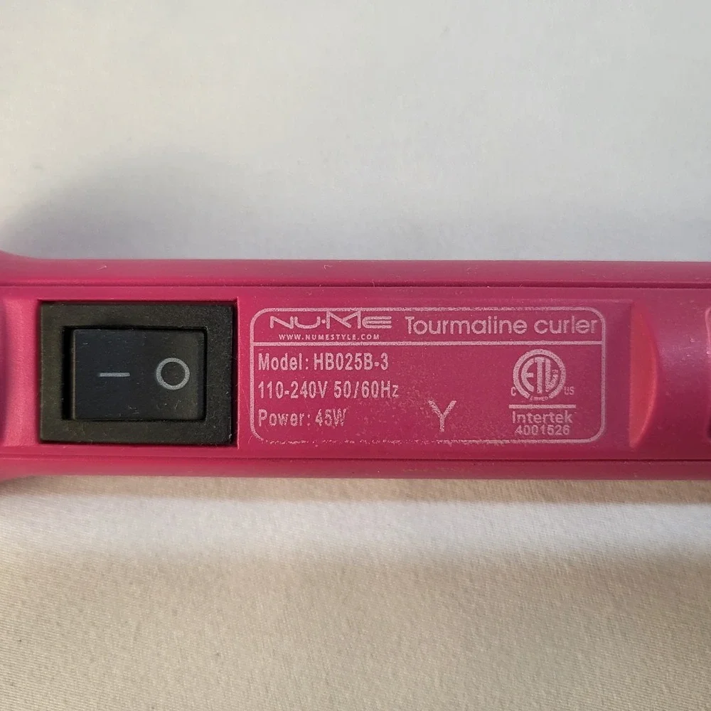 NuMe Professional Hot Pink Styling Reverse Curling Wand With Tourmaline HB025B-3